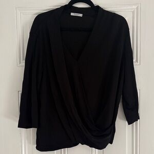 MM Lafleur Black Drape Blouse